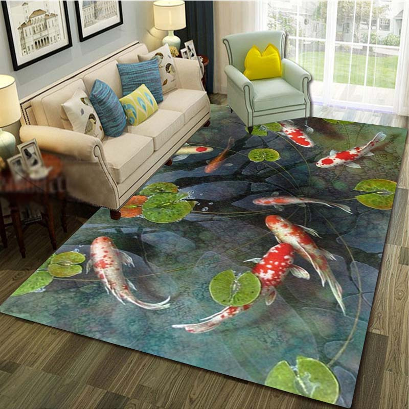 1pc 3D Koi Fish Rug - Non-Slip - Commercial Kitchen Mats Anti Fatigue avis et prix