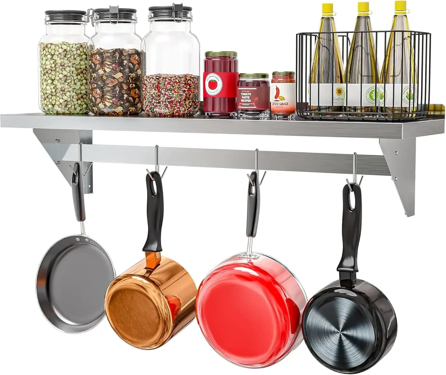 Commercial Wall Mounted Pot Ra - Commercial Kitchen Wall Shelves avis et prix