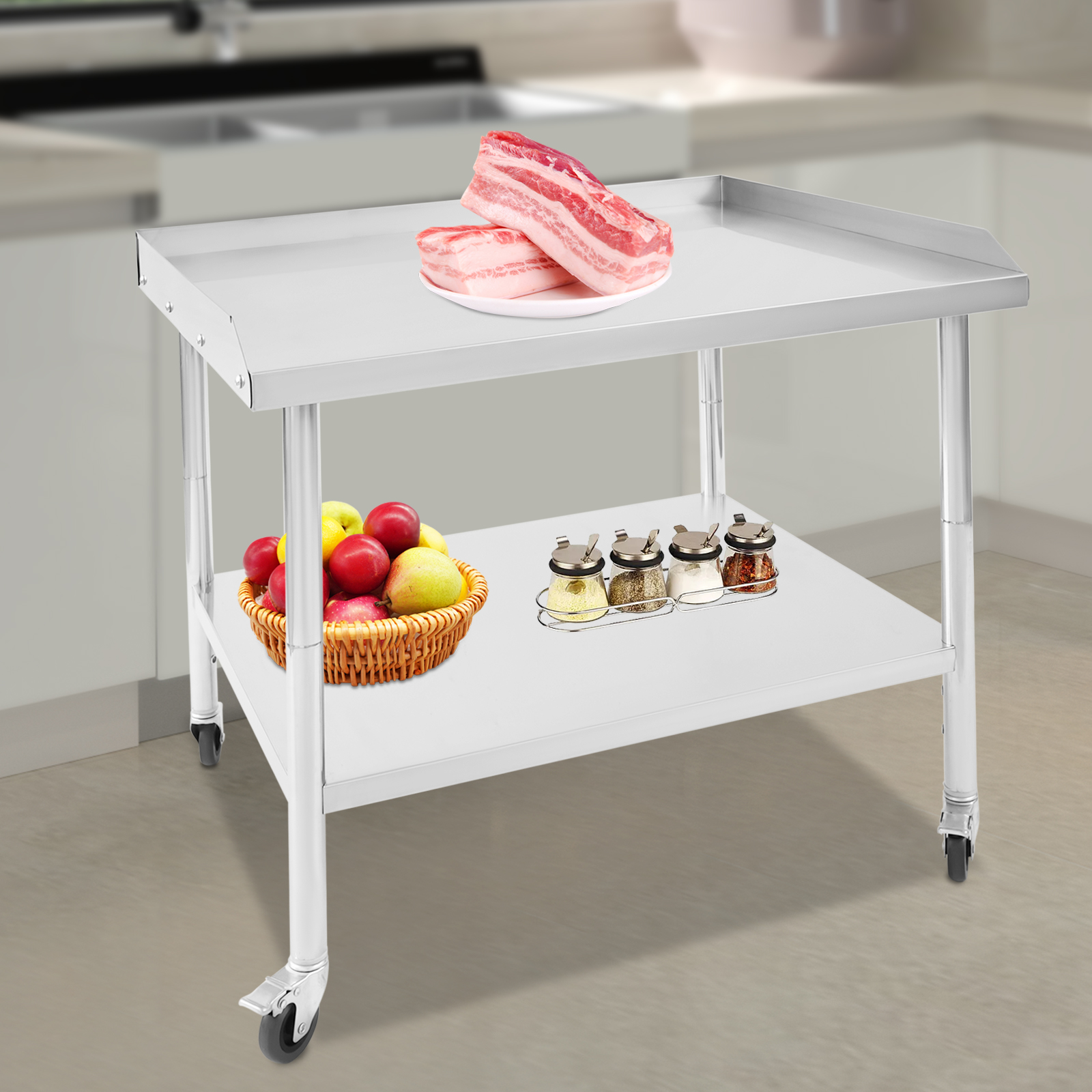 2-Tier Work Table 91*76*76cm S - Commercial Kitchen Table avis et prix