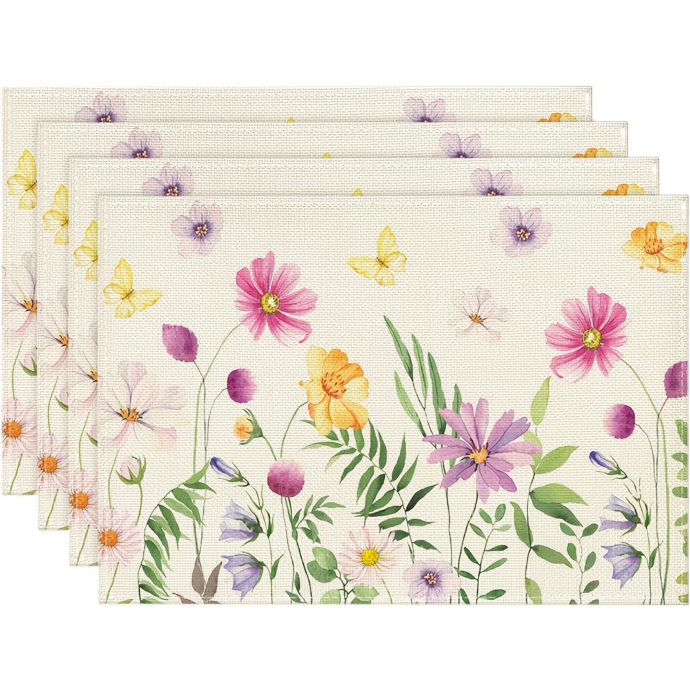 4Pcs, Watercolor Wildflower Bu - Commercial Kitchen Table avis et prix