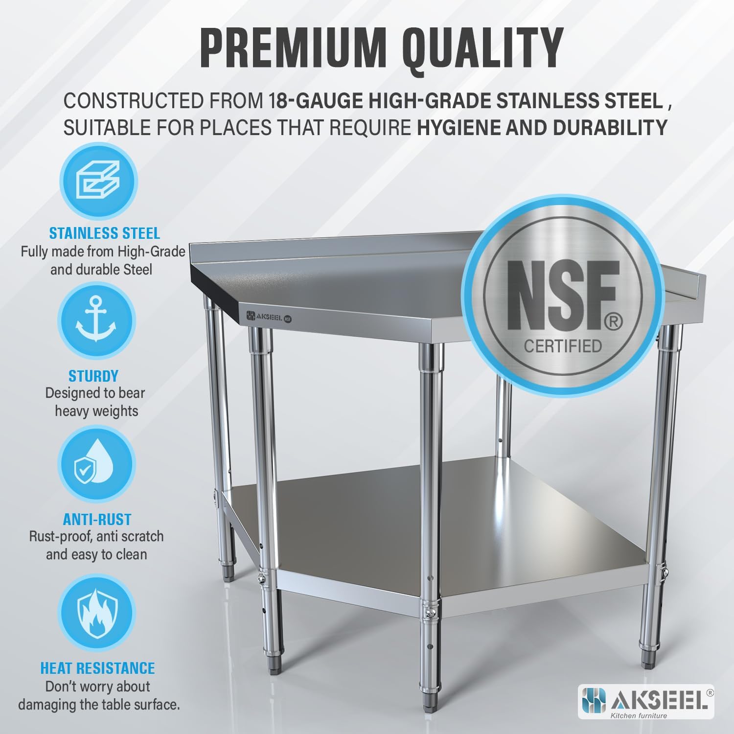 Stainless Steel Corner Work Ta - Commercial Kitchen Prep Table avis et prix
