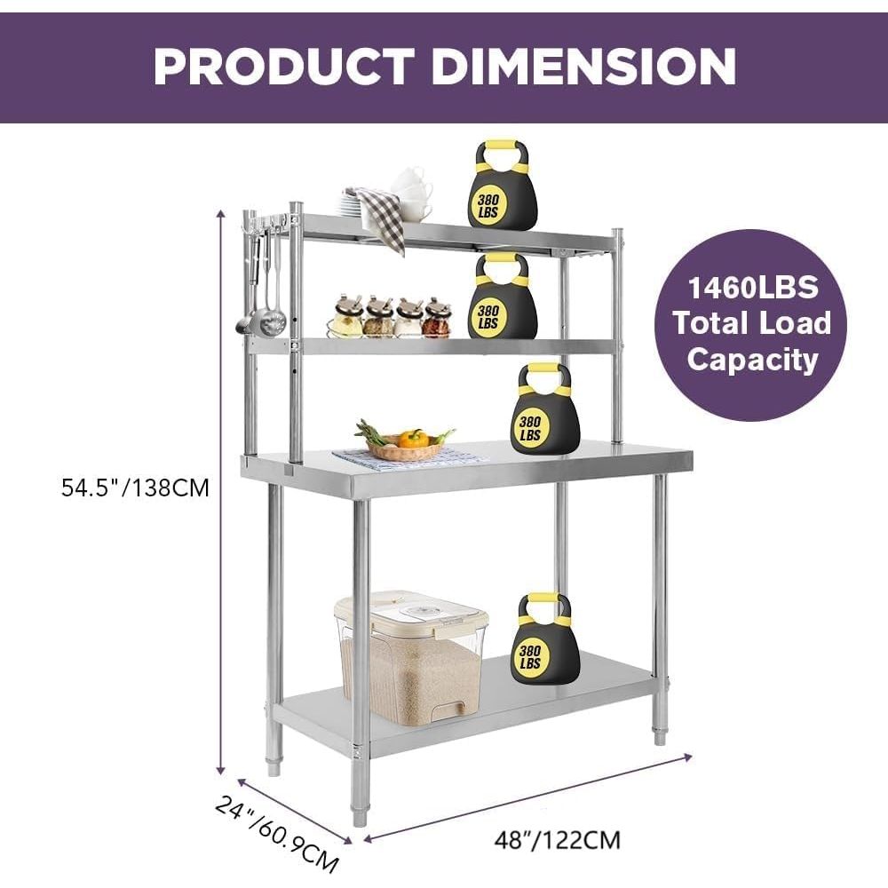 48x24 Stainless Steel Kitchen  - Commercial Kitchen Prep Table avis et prix