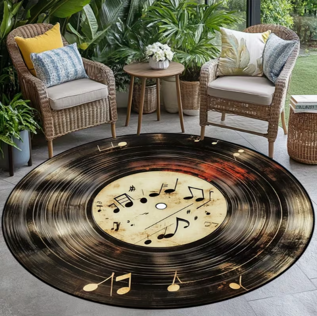Retro Vinyl Record Pattern Car - Commercial Kitchen Vinyl avis et prix